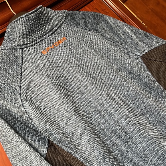 Spyder Awesome Like New Sportswear Sweater Fleece Blue/Orange Full Zipper Jacket - Picture 6 of 8